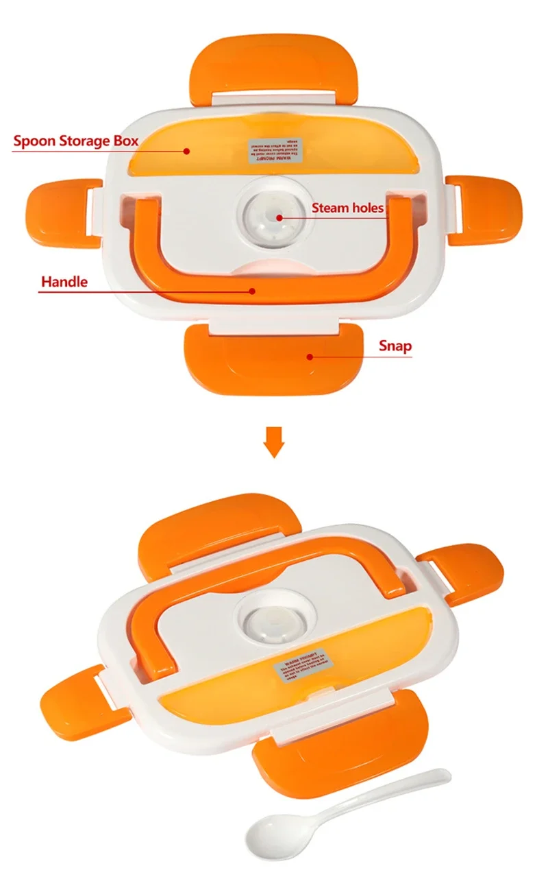 صندوق غداء كهربائي لتسخين الطعام ، جهاز طبخ أرز محمول ، سخان دافئ ، حاوية تخزين ، مكتب منزلي ، بطانة من الفولاذ المقاوم للصدأ ، 1.5 لتر