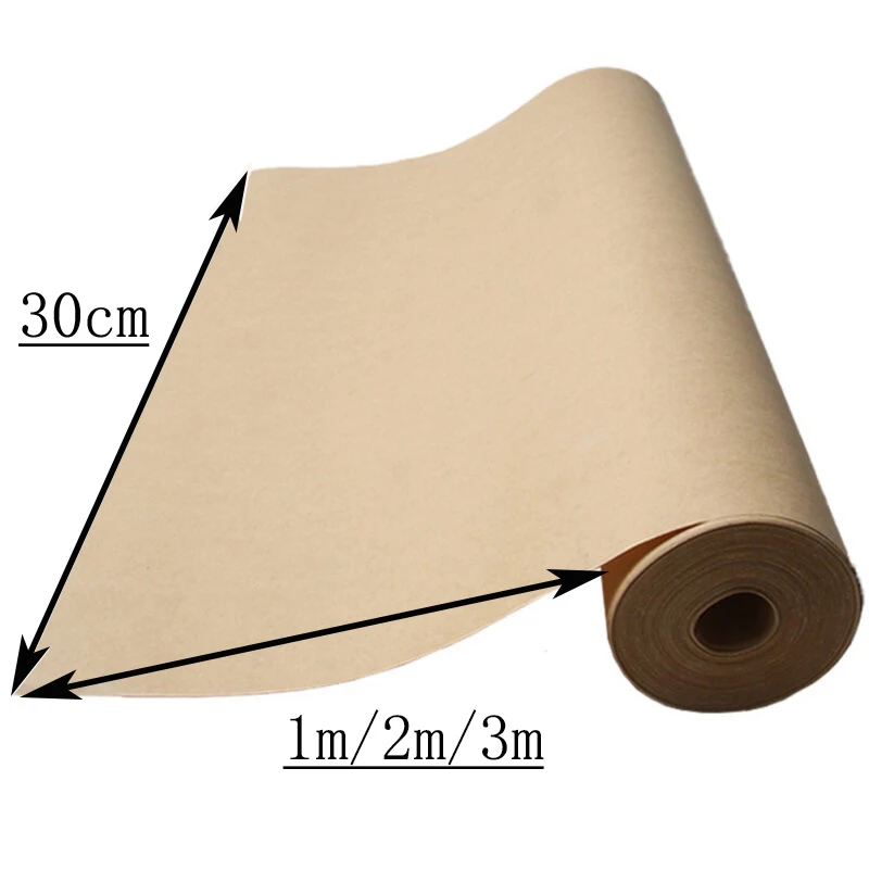 # 1 Roll 30cm x 1/2/3m of Kraft Paper Roll for Gift Wrapping Moving Packing Brown Paper Roll for Painting