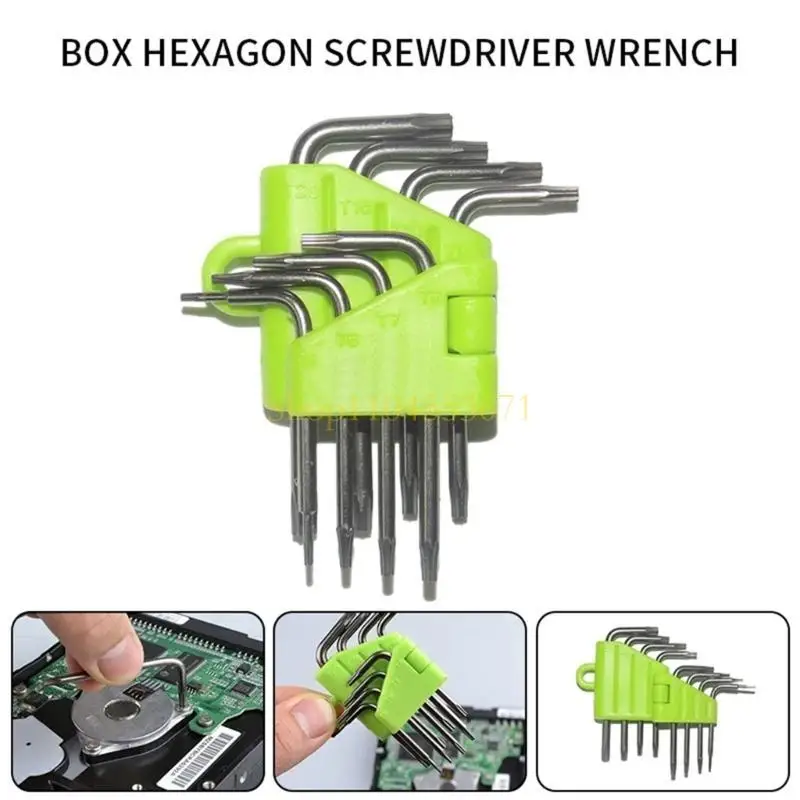 أفضل بائع بائع البراغي مجموعة 8 في 1 مفاتيح hex-l alnen wrench torx t5-t20 أدوات وجع #4