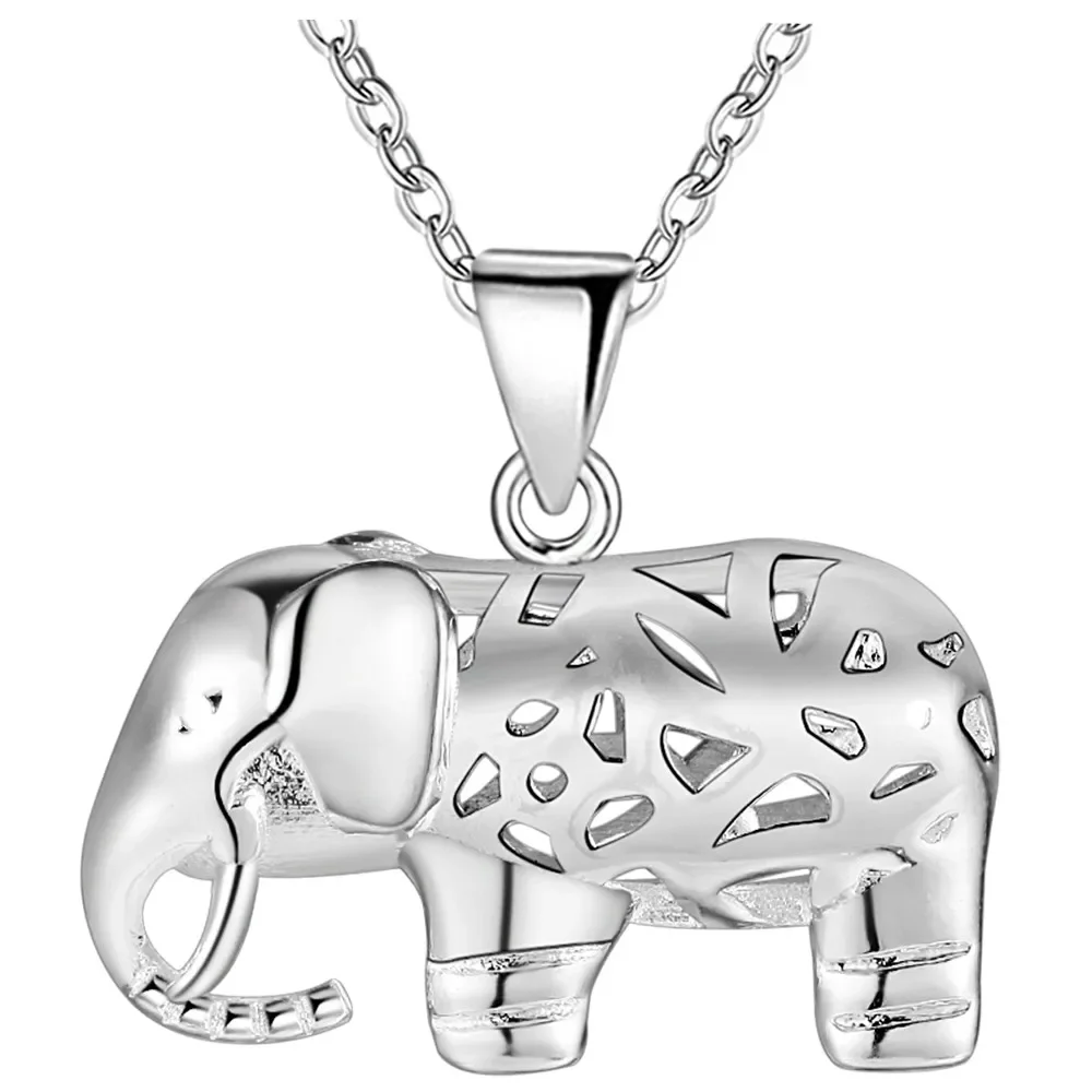 New Fashion 925 sterling silver cute elephant pendant Necklace For Women luxury designer Jewelry Wedding party gifts streetwear