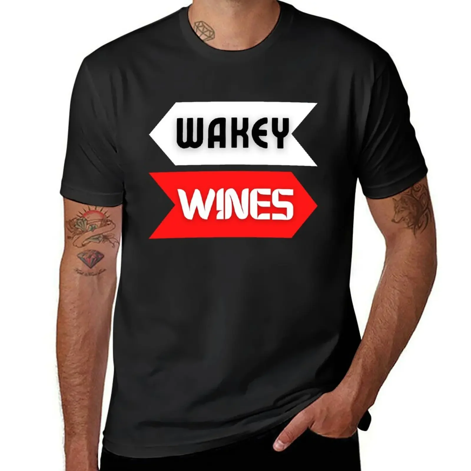 Wakey Wines T-Shirt hippie clothes quick drying vintage graphic tee mens clothing