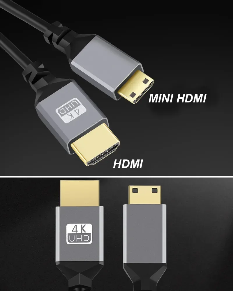 0.5-2.4M Flexible Spiral Compatible 4K@60HZ V2.0 HDMI TO MINI HDMI MINIHDMI/ Micro HDMI MICROHDMI/Coiled Extension Male Cable image 4