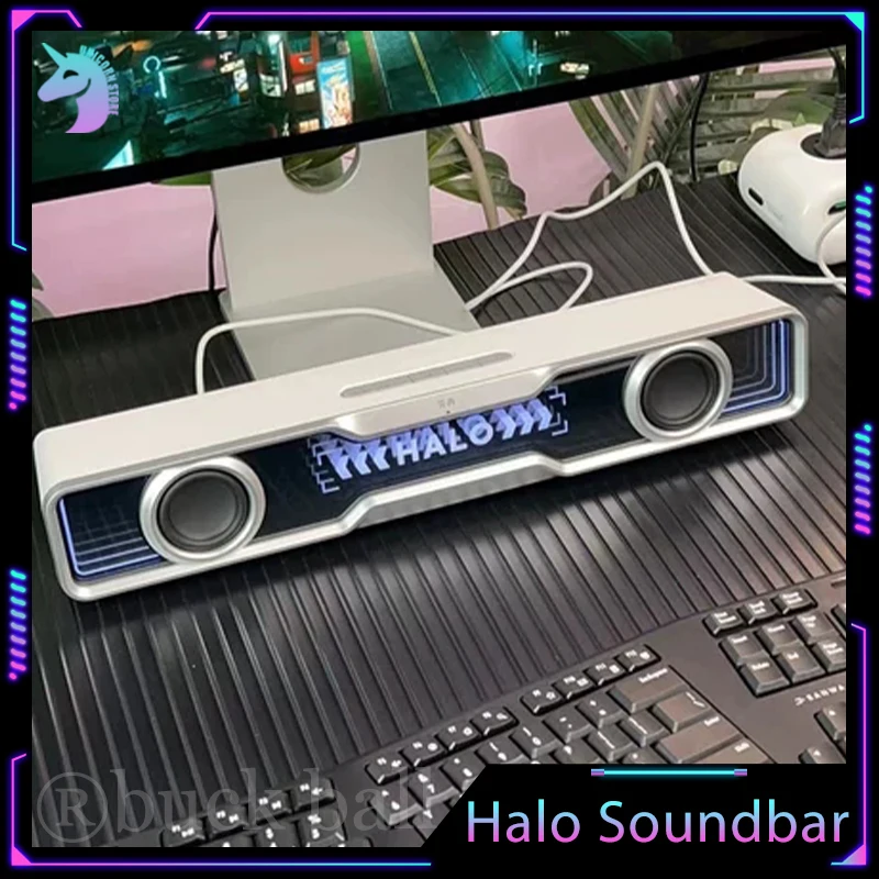 

Halo Soundbar Wireless Bluetooth Speaker 2mode Speakers Computer Audio High Sound Desktop Bass Bluetooth Desktop Custom Speaker