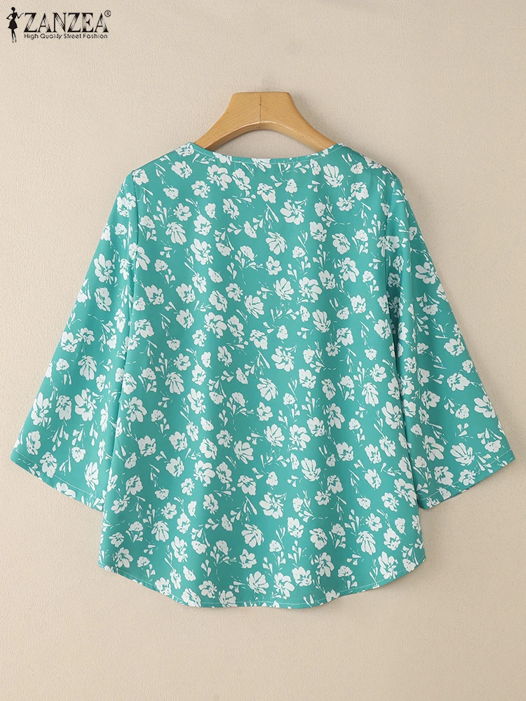 2025 automne imprimé fleuri Blouse ZANZEA bohème Chemise femmes à manches longues vacances hauts décontracté travail ample Blusas femme Chemise