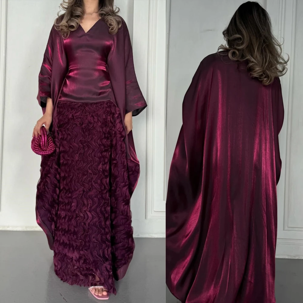 

Evening Sexy Casual Satin Pleat Clubbing Straight V-neck Bespoke Occasion Gown Long Dresses