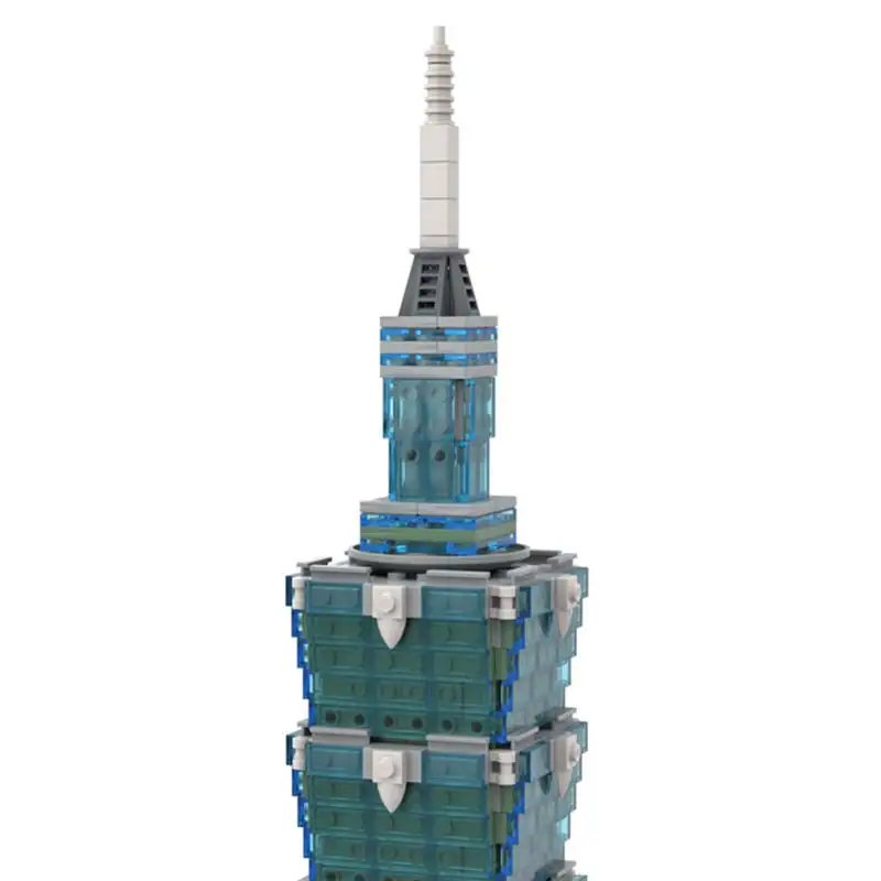 Modern Architecture Taipei 101 Building Block City Famous Tower Model Technology Bricks Desktop Ornament Kid's Puzzle Toys Gifts
