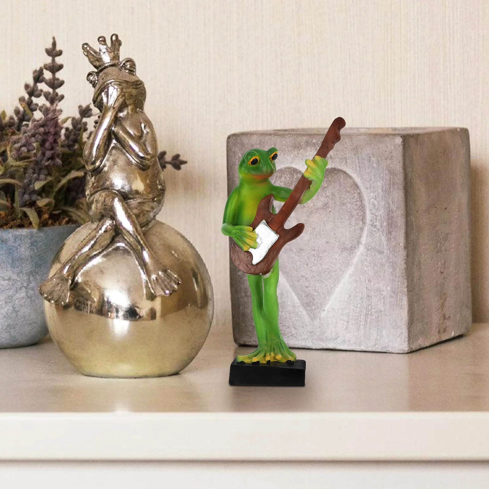 

Creative Resin Playing Music Cute Bass Statue Home Office Desk Decor Frog Musical Instrument Resin Figurines Small Frog Ornament