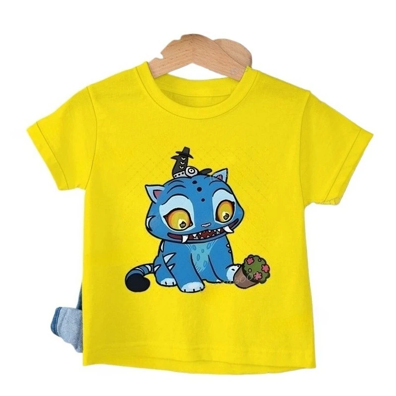 Derpy Tiger Kpop Demon Hunters Shirt for Kids 2025 Hot Movie Print Soft Baby Girl Boy T Shirt Cute Tiger Cartoon Clothes image 3