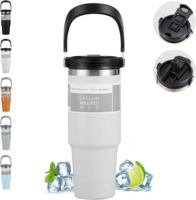 Handheld Leak-Proof Lid for 30oz Tumbler – Straw-Compatible, BPA-Free, Easy to Use and Replace, Bottle Cup Cover