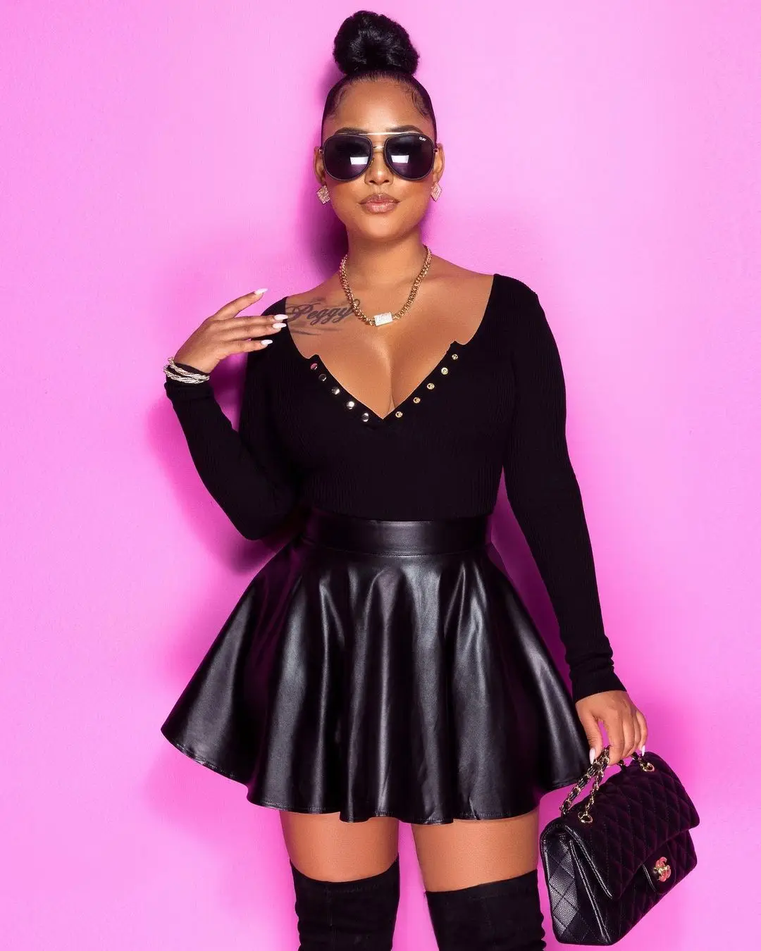 

Basic Mid Waist Flare Super Short Skirt Sexy Solid Color PU Leather Swing Women Mini Skirts Zipper Fly Daily Loose Dress