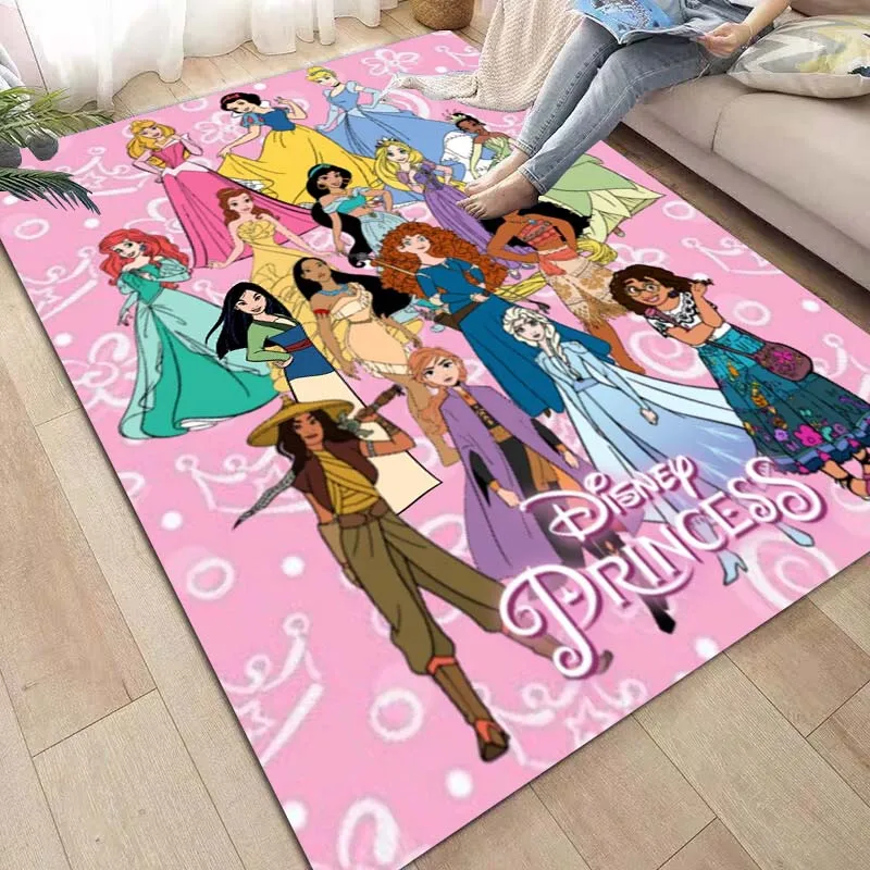 3D Printed Cartoon Cute Disney -Large -scale Carpet Home Living Room Bedroom Sofa Door Pad Children's House Princess Gift