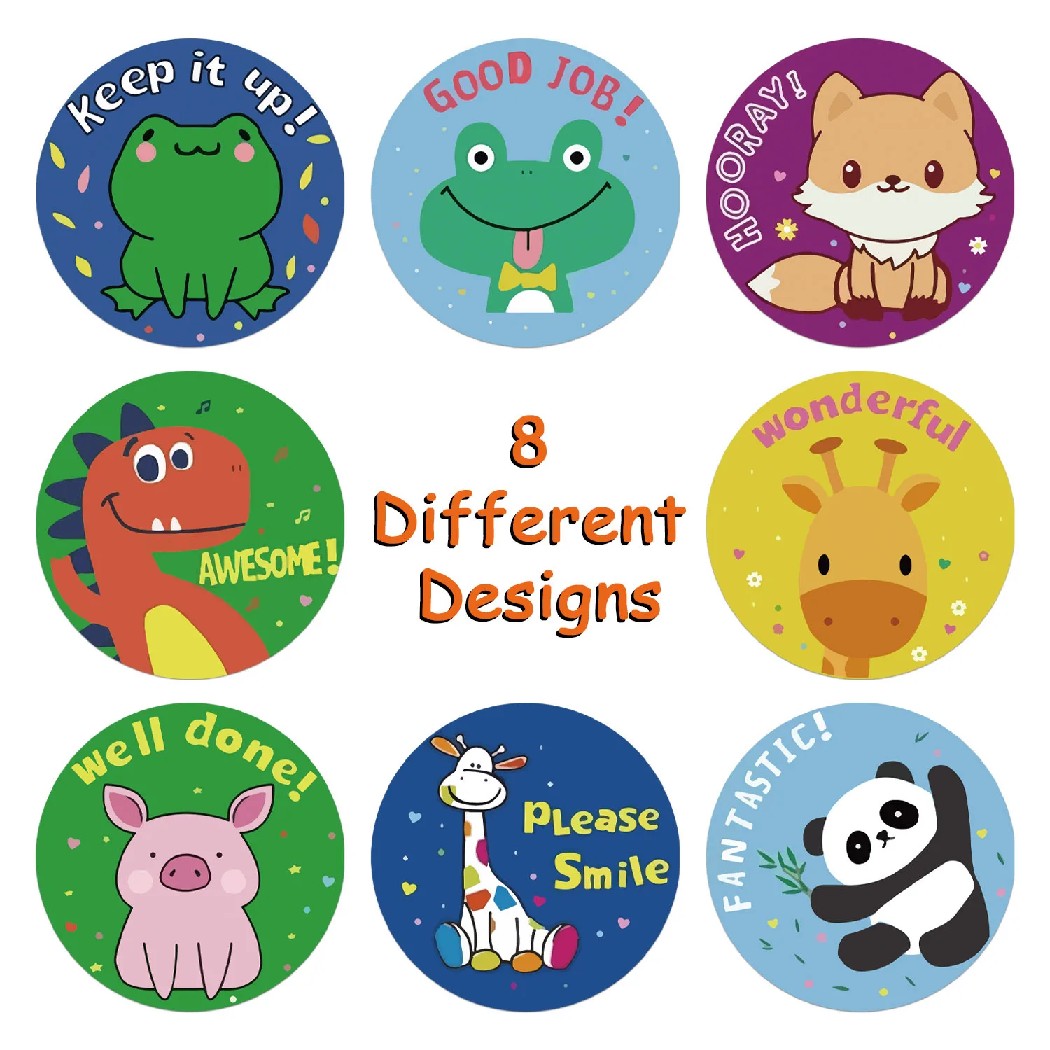 100-500Pcs Reward Stickers Motivational Stickers Roll Kids School teacher Reward Students Teachers Animals Sticker Seal Labels