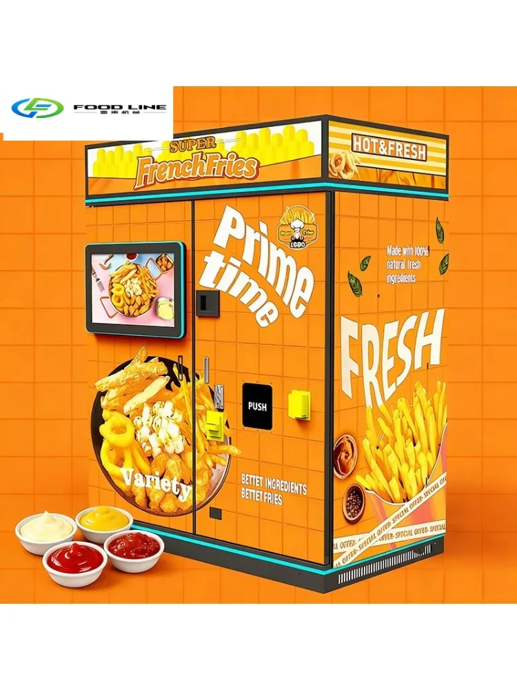 Customize French Fry Chicken Fries Vending Machine Smart Sale Automatic 22 Inch Touch Screen 20-150 Pcs Capacity China