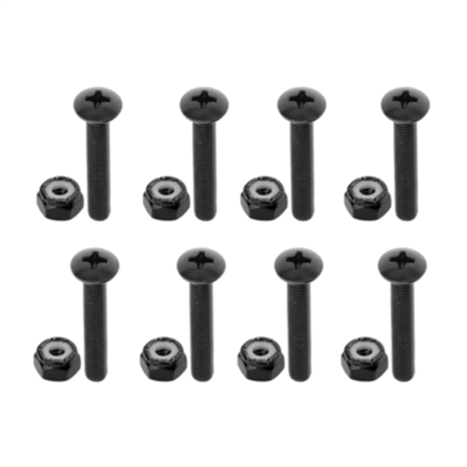 5X Replacement Longboard Skateboard Mounting Hardware Screws Black_35mm_8pcs