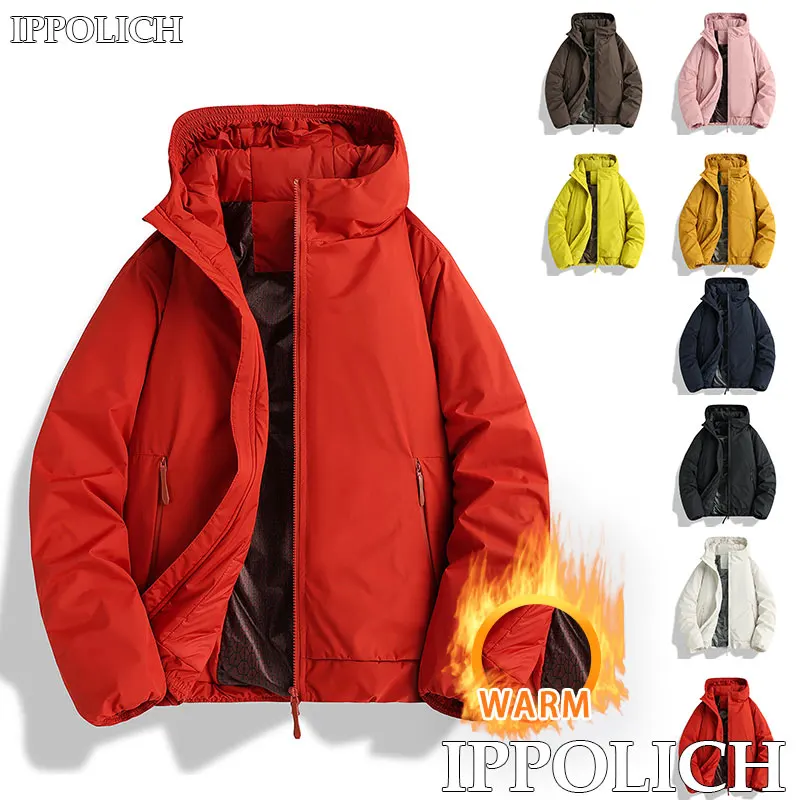 Chaqueta cálida al aire libre Otoño Invierno a prueba de viento impermeable hombres con capucha chaqueta deportiva Casual mujeres deporte correr senderismo esquí abrigo grueso