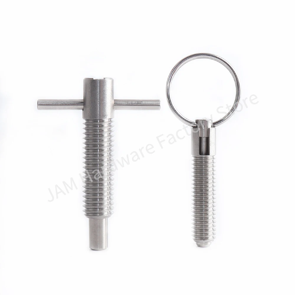 Stainless Steel Pull Ring Self Locking Indexing Pin Spring Positioning Pin Precision T-Shaped Telescopic Safety In Knob Plunger