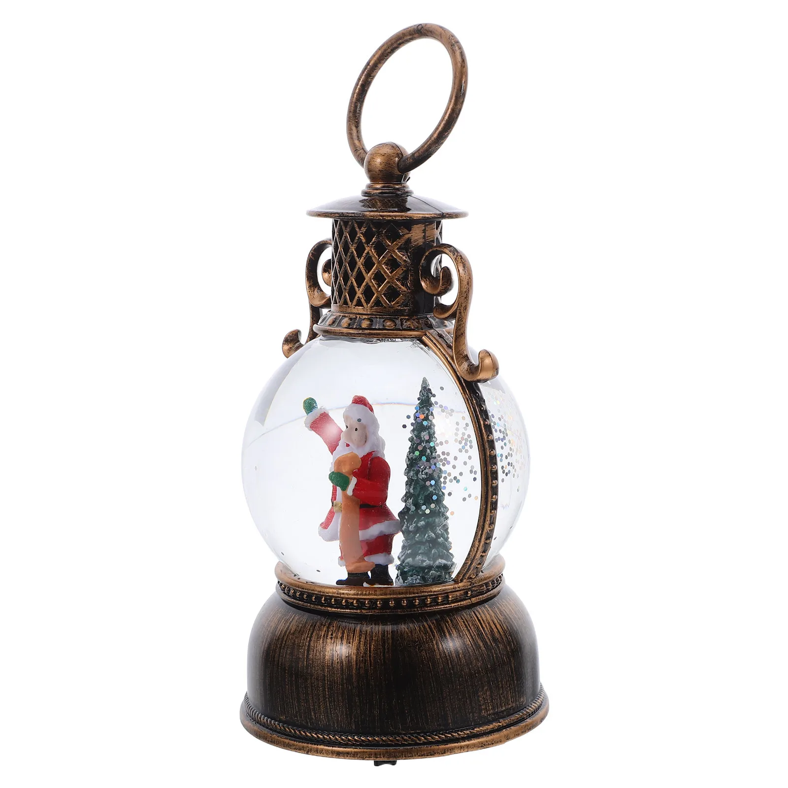 

Christmas Music Box Lantern Snow Globe With Lights Holiday Decor Usb Powered Glitter Xmas Table Decoration Indoor