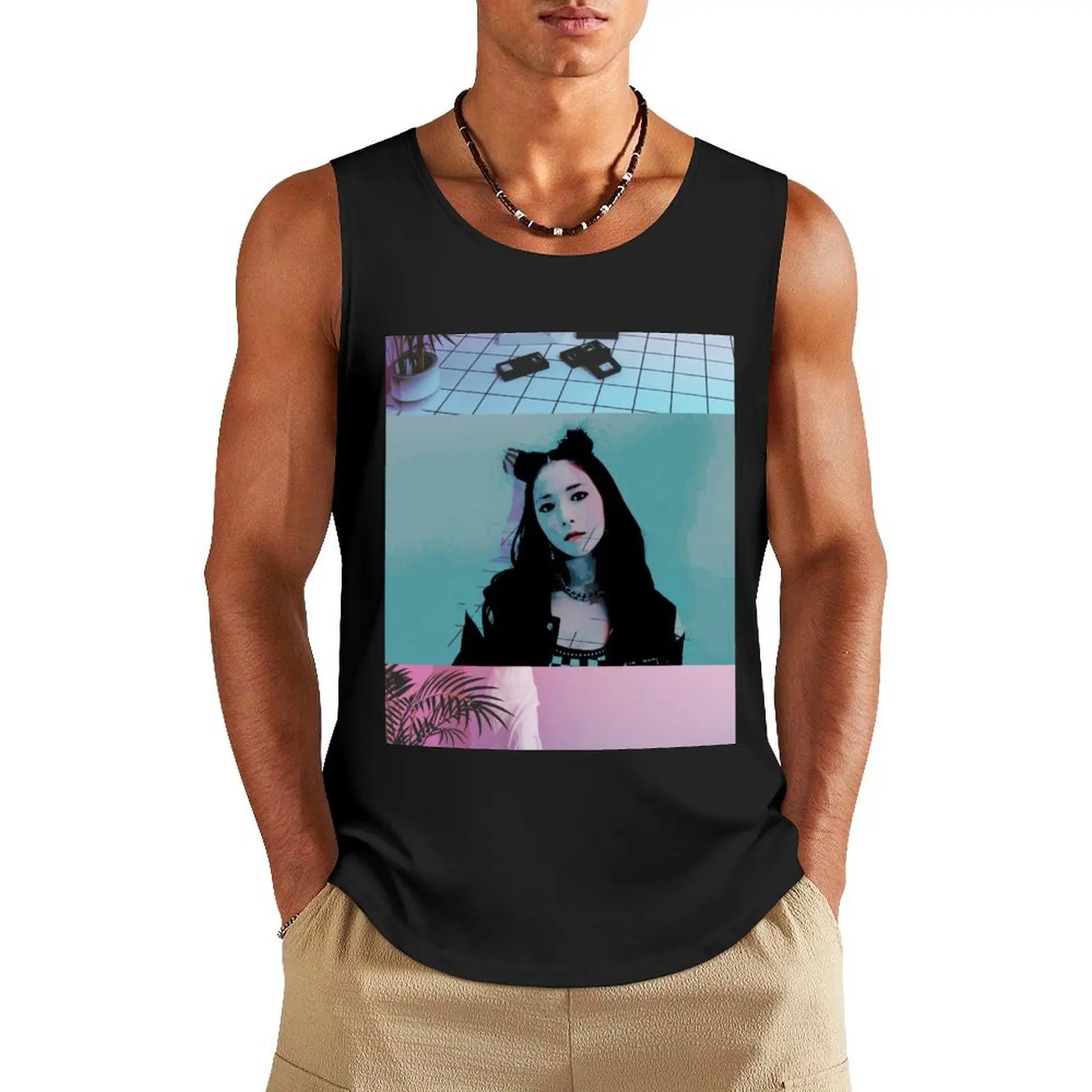 

BoA + Neon Vintage Tank Top sports t-shirts for men gym t-shirts man Men's sports t-shirt