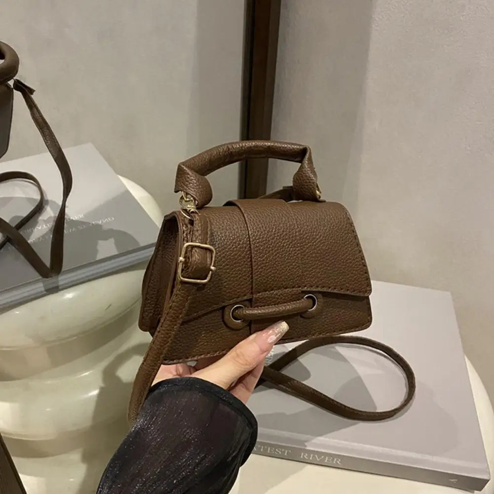 Lightweight Shoulder Bag Mini Square Purse Women Pu Leather Shoulder Bag Stylish Top Handle Handbag with Removable for Commuting
