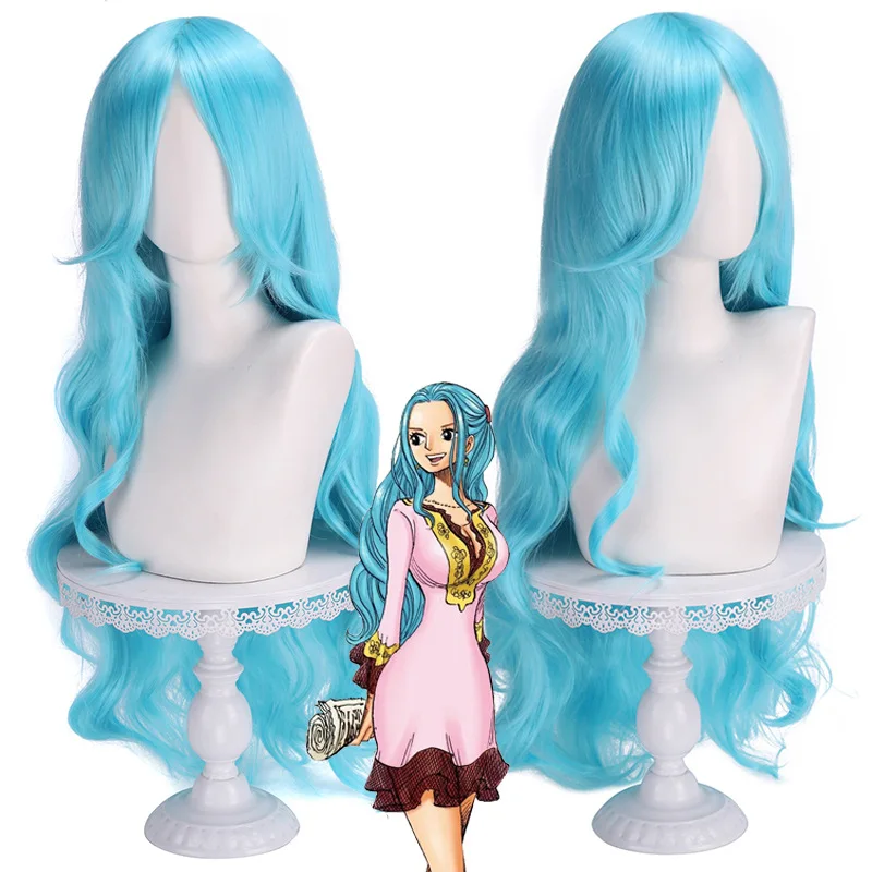 

Long Wavy Synthetic Wig Blue Cosplay Hair Heat Resistant Costume Party Halloween Anime Roleplay Women Fashion