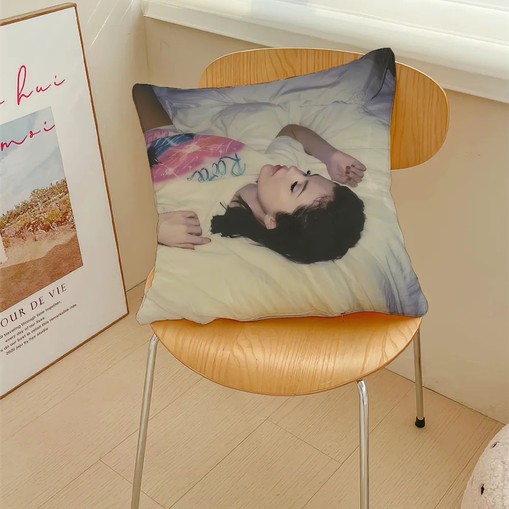 Selena Gomez Singer Pillow Case Sofa Decorative Home Double-sided Printing Short Plush Cushion Cover