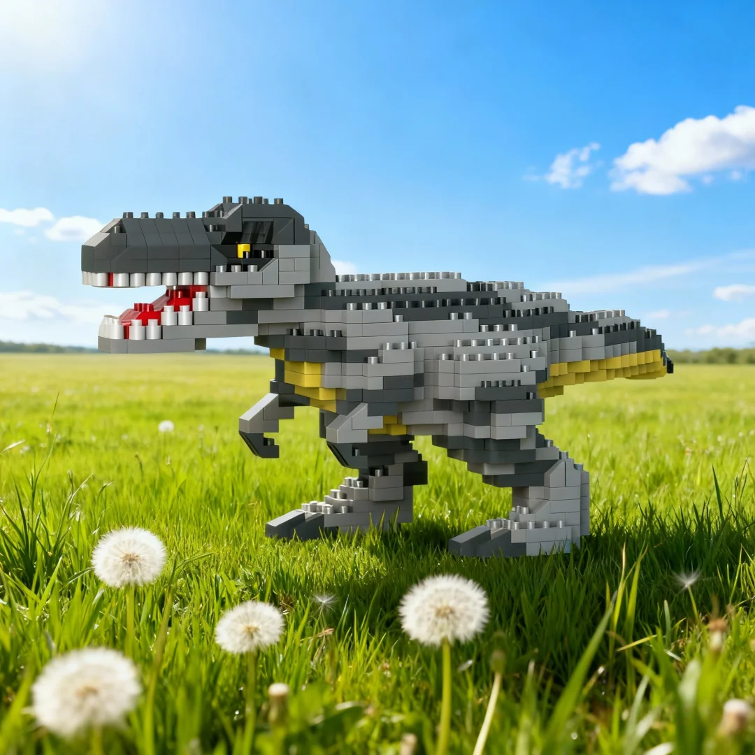 T-Rex Plesiosaurier Dinosaurier Mikro-Bausteine Spielzeug – Kreatives Lerngeschenk für Kinder, Geburtstagsparty-Geschenk, Weihnachtsbaumschmuck – Detail 5