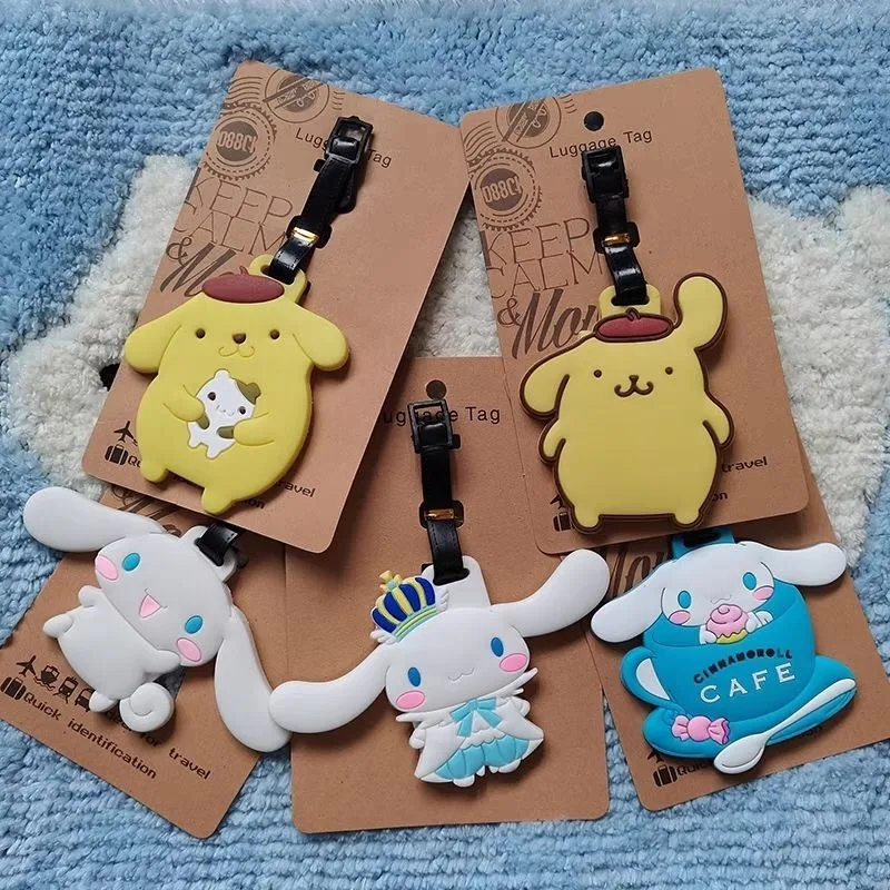 Cartoon Sanrio Hand Anime Innovative Suitcase ID Address Holder Luggage Check-in Portable Cinnamon Roll Luggage Tag Cute Gift