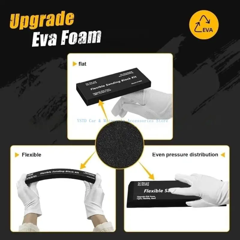 L5BC 多目的 EVA フォームサンディングキット車体木材表面準備サンディングブロックウェットドライ使用 EVA フォーム