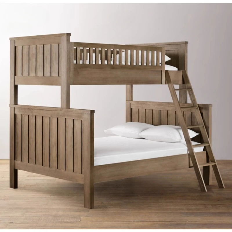 All solid wood high and low bed Nordic solid wood oak bunk children's bed modern simple double-layer mother and child bed small