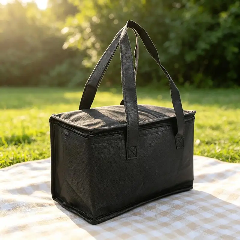 Große Isolierte Liefertasche, Lebensmittel-Kühltasche aus Aluminiumfolie, Faltbare Tragbare Catering-Einkaufstasche, Tragbare Camping-Lebensmitteltasche – Detail 7