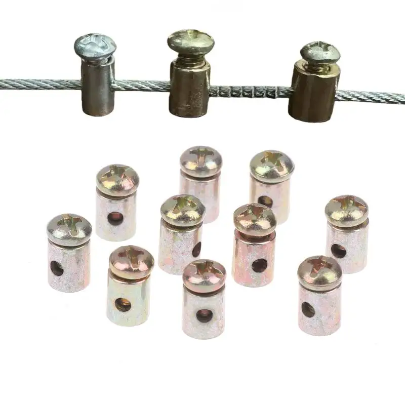 Kart Bike Mower Clutch Choke Cable Repair Kit, 10/30/50Pc Motorcycle Brake with Metal Nipple Screw Throttle Cable Stopper