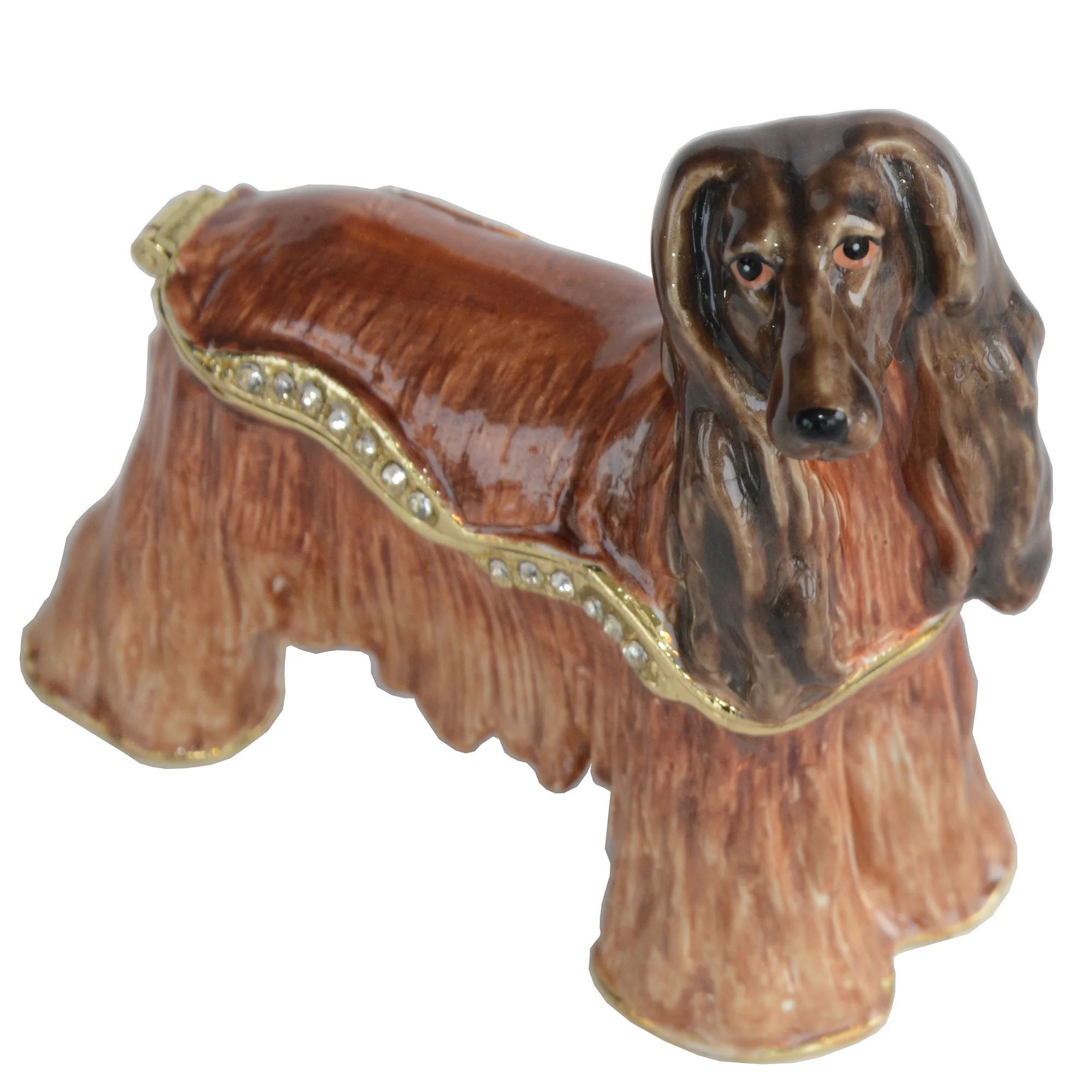 Afghan Hound Trinket Box Metal Treasured Jewelry Organizer Dog Collectable Miniature Gifts