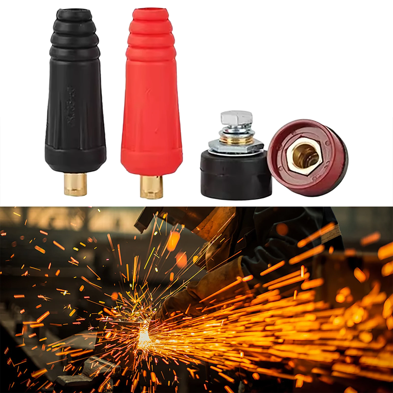 Welding Cable Panel Connector Plug & Socket Set DKJ10-25 Male and Female Argon Arc Connecting for Electric Weldings Machine