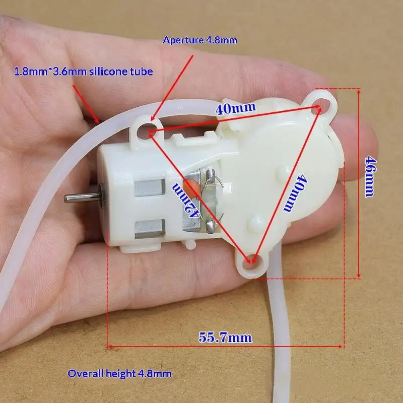 DC3.7V-5V 17mL/min Small 130 Motor Peristaltic Dosing Pump Micro Self-priming Suction Liquid Water Pump Reverseable Direction