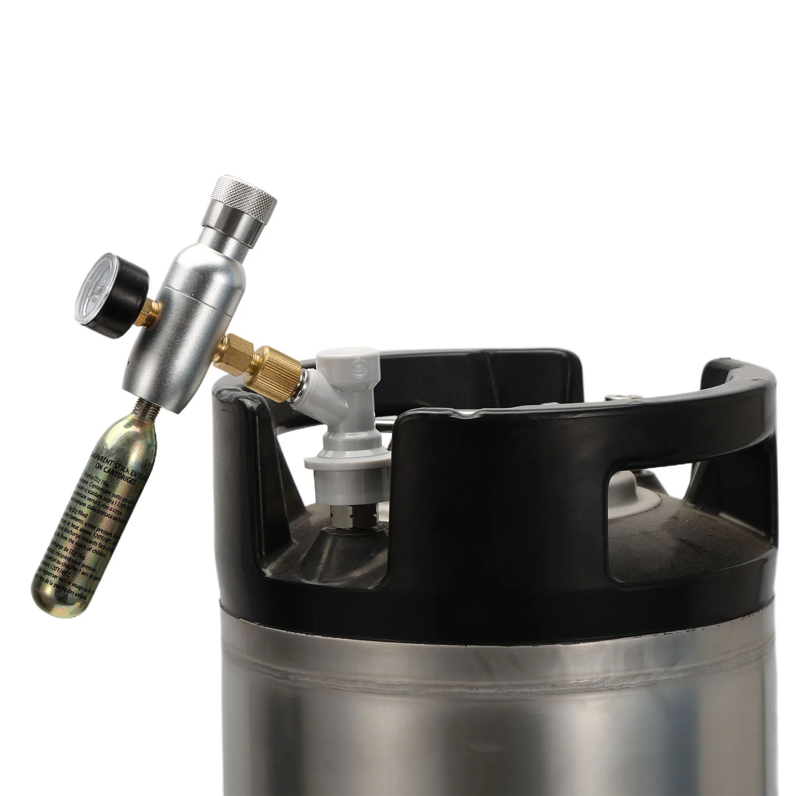 Homebrew Kegging Premium Regulated Compact CO2 Charger 60/150 psi  3/8-24UNF Portable Kegging Co2 Regulator