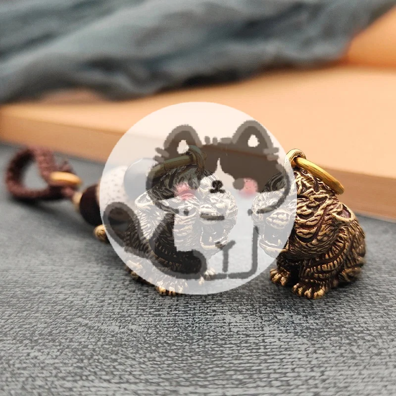 Popular Metal Brass Tiger Key Chains DIY Hangings Jewelry Accessories Animal Figurines