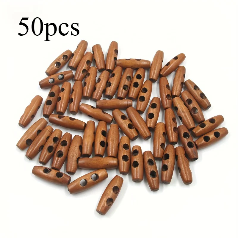 Boutons en bois naturel en forme d'olive - Accessoires de couture pour vêtements, artisanat, projets