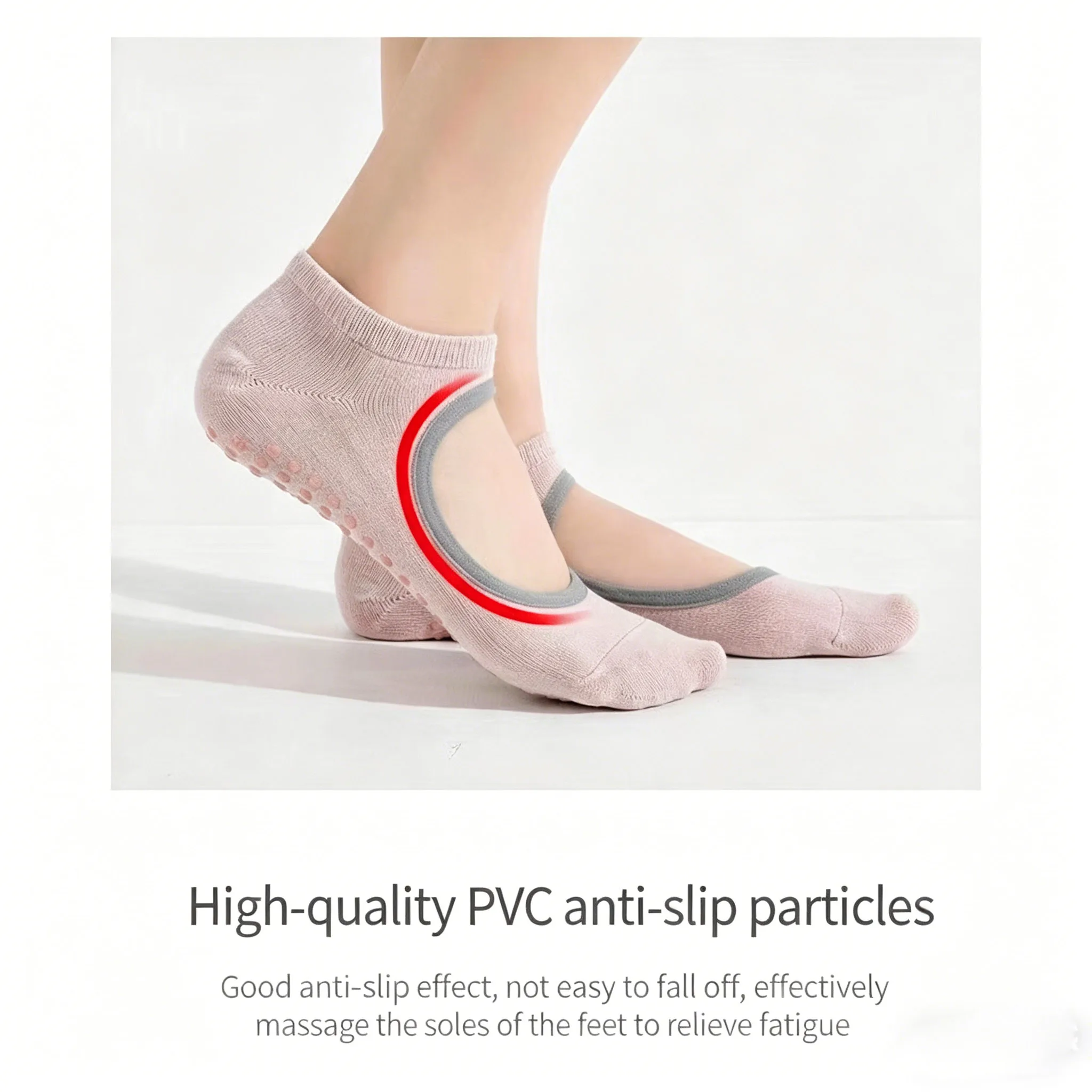 Non-slip Yoga Socks for Women Men, Anti-skid Bottom Indoor Fitness Sports Socks, Soft Breathable Dance Practice Socks, Non Slip image 3