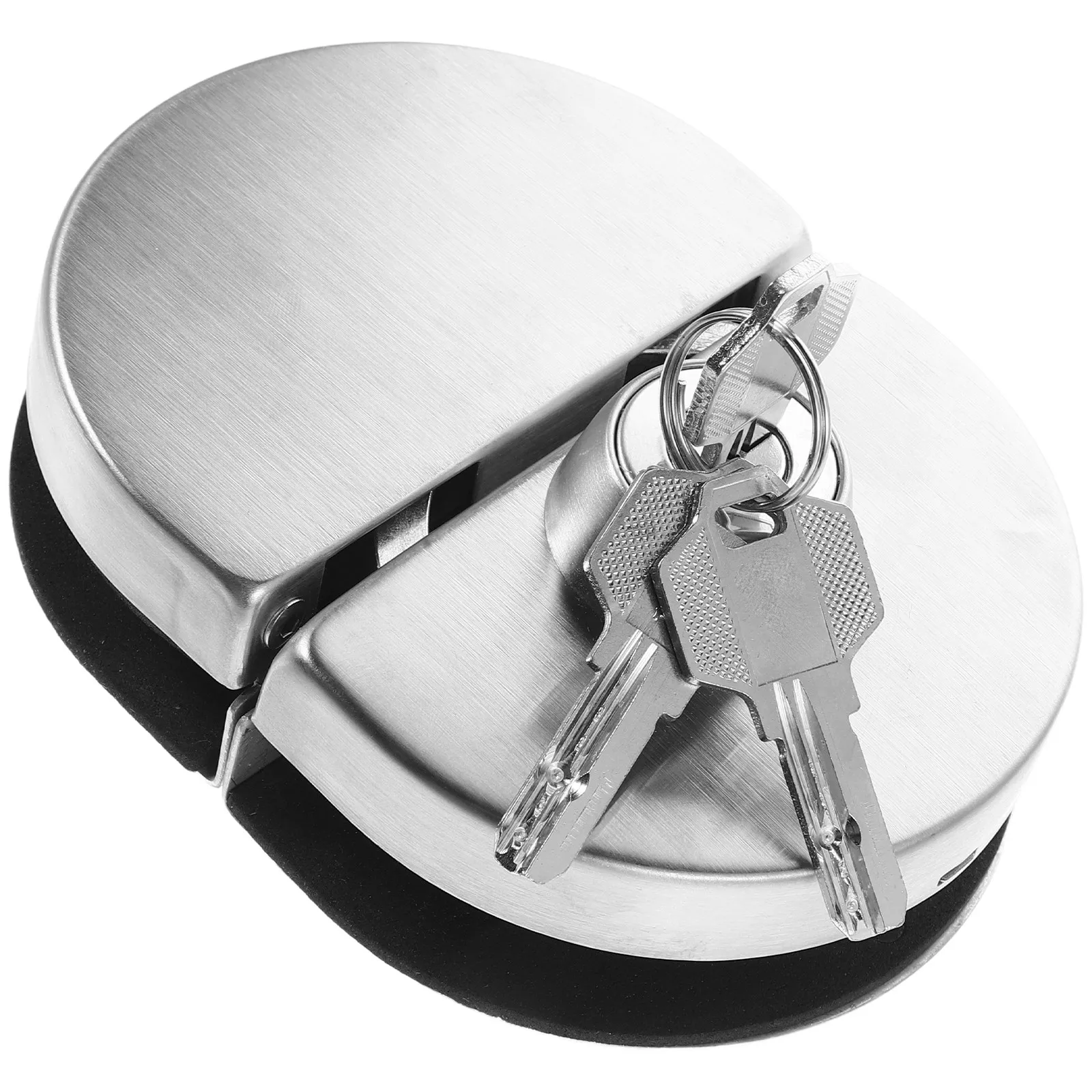 

1Set Glass Door Lock No Drill Stainless Steel Double Swing Security Lock Key for Office Display Cabinet Showcase