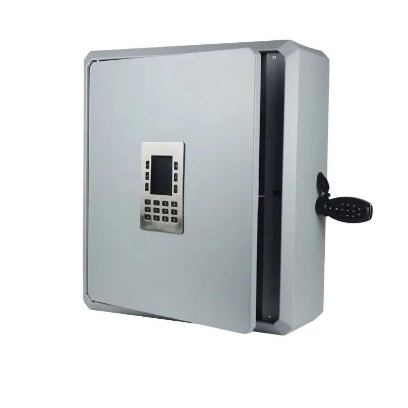 خزانة صندوق أمان للتخزين بمفتاح آمن من الفولاذ بباب واحد مثبتة على الحائط مع قفل برمز إلكتروني