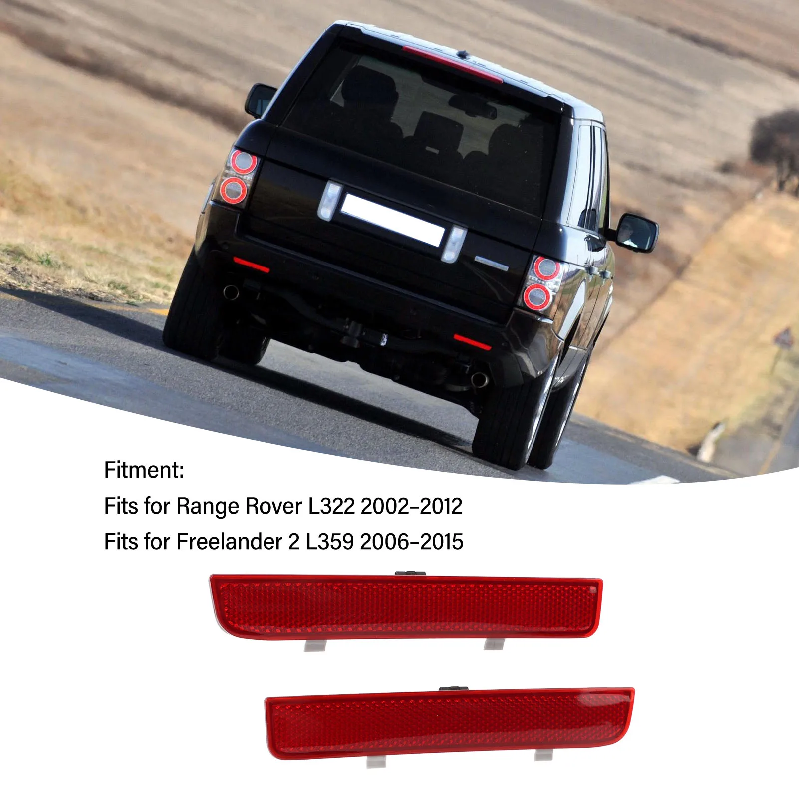 

XFF000021 1 Pair Rear Bumper Reflector LR006348 Tail Bumper Marker Reflector for L322 Freelander 2 L359 XFF000031