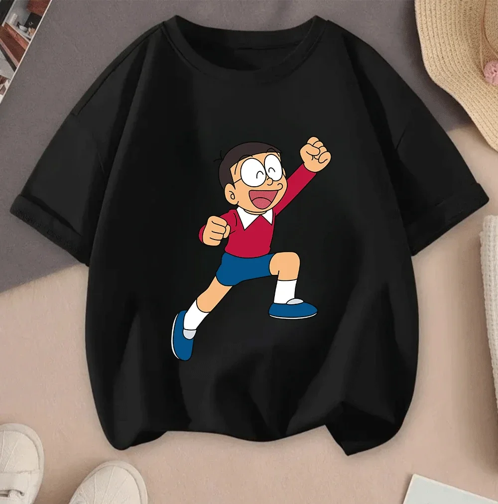 

Doraemon Cartoon Hot Sale Casual Summer Short Sleeve 2D Tops 2026 Print For Children Teenagers Girls Boys