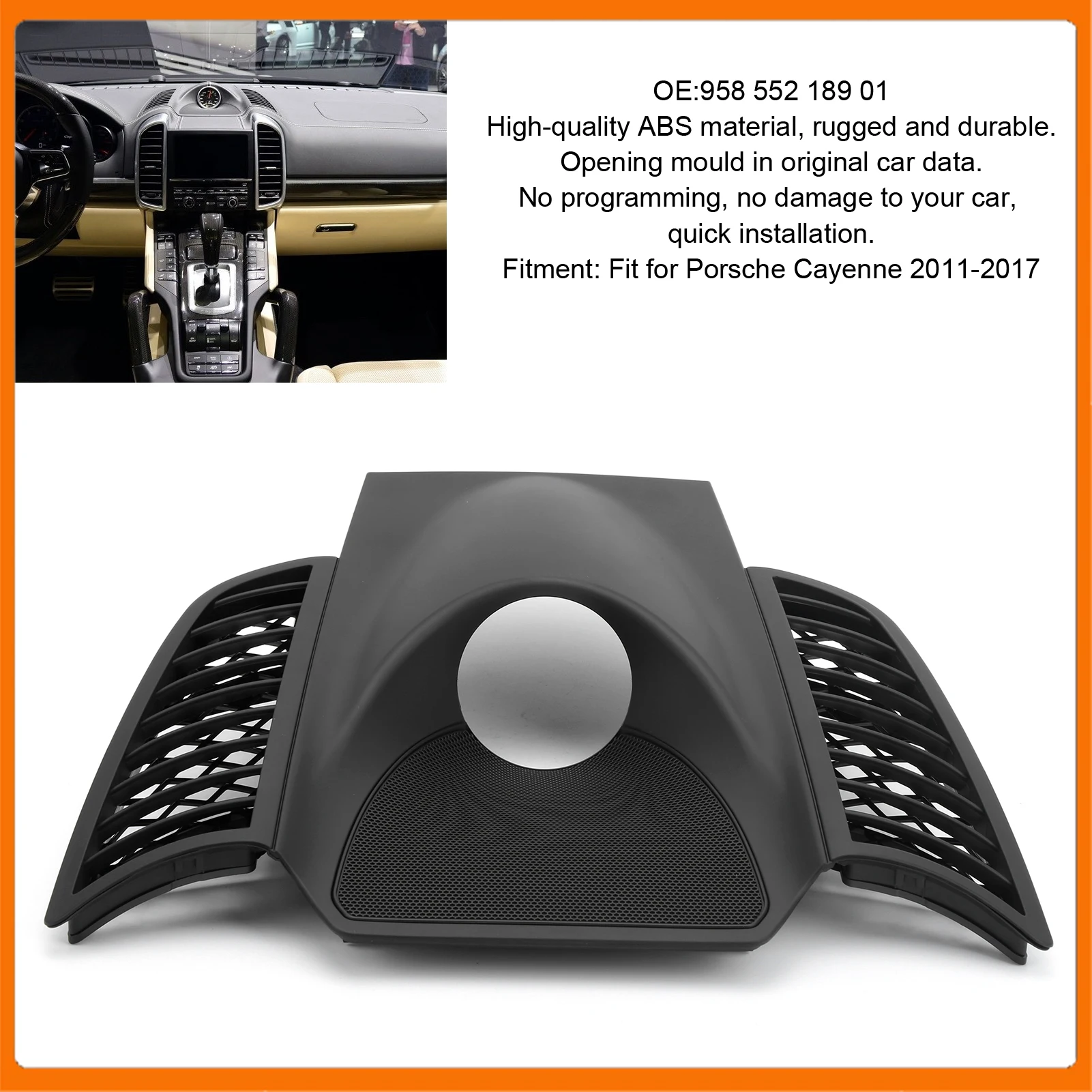 

Dash Clock Upper Cover 958 552 189 01 Instrument Panel Trim Fit for Cayenne 2011‑2017 Dash Clock Bezel Dashboard Panel Cover
