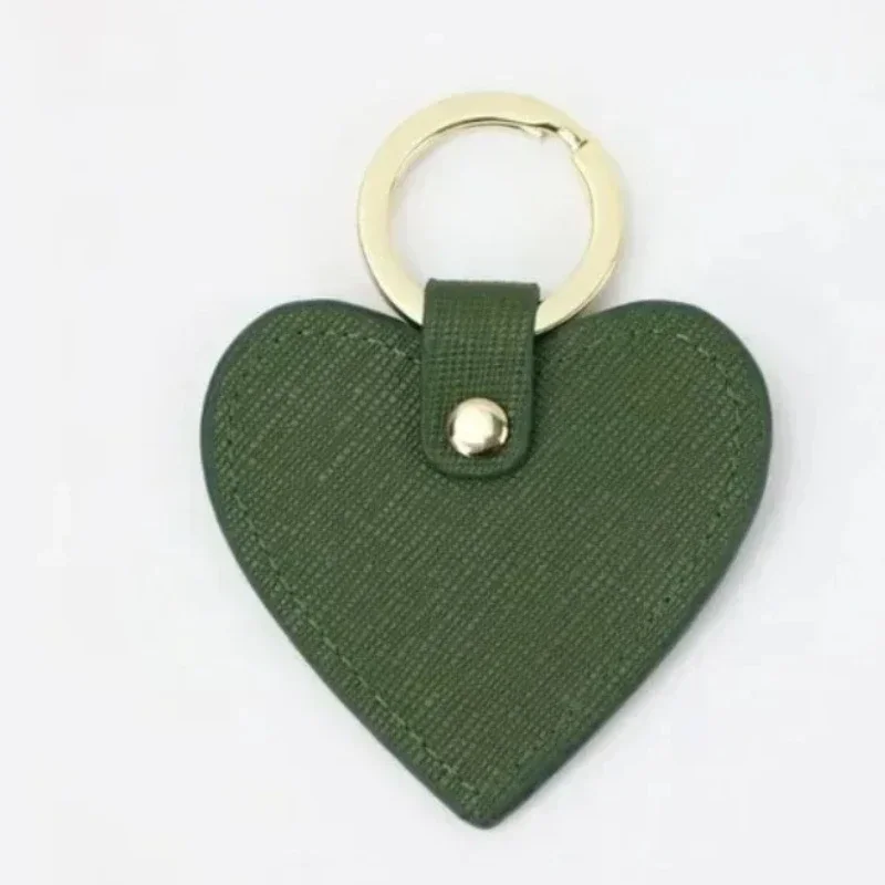 Heart Shaped Customized Logo Vintage PU Leather Keychain Laser Engrave Number Car Key Chain Holder Personalize Name Keyring