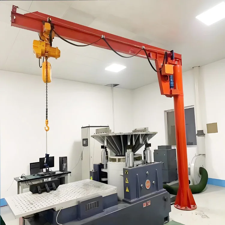 Remote Control 360° Rotation Floor Mounted Jib Crane With Electric Hoist 0.5Ton 1Ton 2Ton 3Ton 5Ton Industrial Lifting Machinery