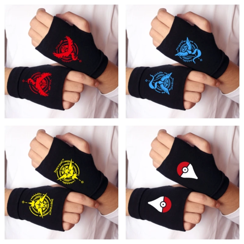 Pokemon GO Cartoon Half Finger Gloves Anime Zapdos Articuno Game Peripherals Office Gloves Children\'s Toys Birthday Gifts