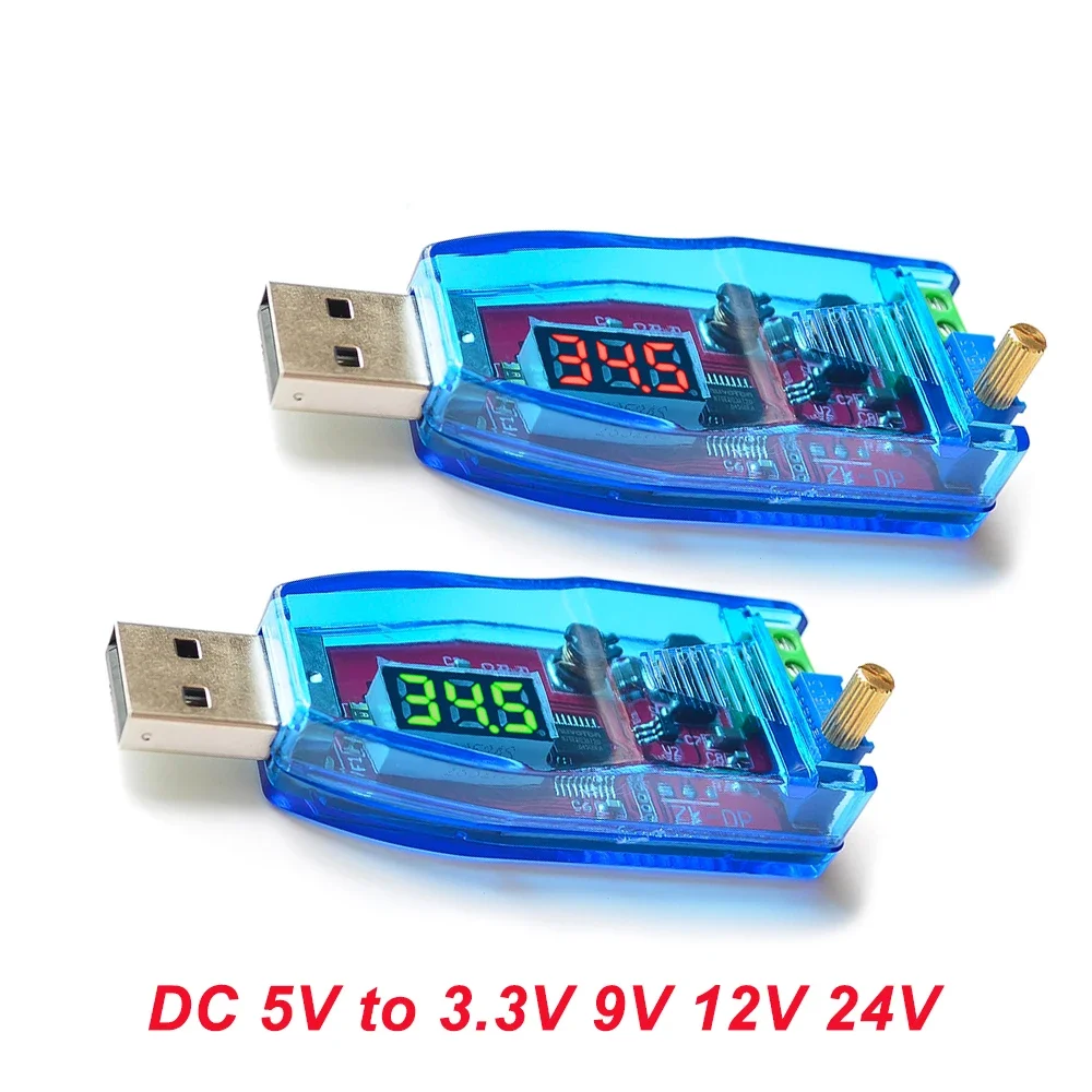 USB Step Up/Down Buck Boost Converter Power Supply Voltage Regulator Module Adjustable Potentiometer LED DC-DC 5V to DC 1-24V