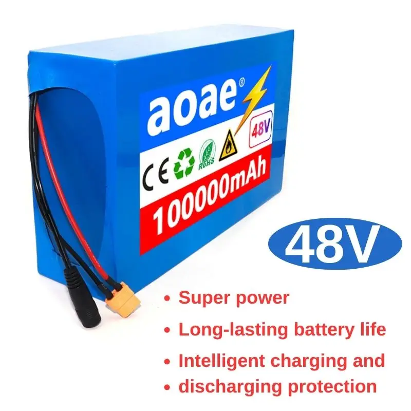 2026 NEW 13s8p 48V 100000mah Lithium Battery Pack 48v 100Ah 250W-2000W Citycoco Motorized Scooter Batteries Built in 50A BMS
