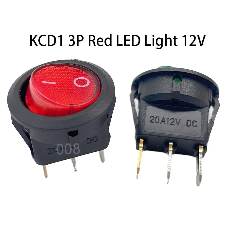 Colori opzionali ON/OFF LED 12V 16A DOT ROUND ROCKER SPST interruttore a levetta luce per barca per auto