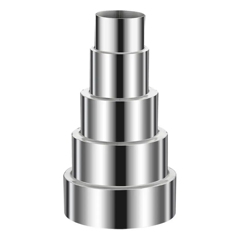 Stainless Steel Exhaust Pipe Reducer Adapter Multiple Sizes Silver Ducting Connector Portable Pipeline Variable Diameter Joint